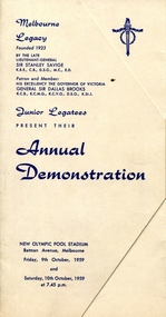Programme, Junior Legatees present their Annual Demonstration 1959, 1959