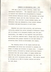 Document, Comments on Presidential Year 1981 - KD Green, 1982