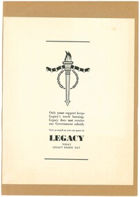 Poster, Give as much as you can spare to Legacy, 1960s