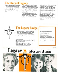 Pamphlet, Legacy takes care of them, 1960s