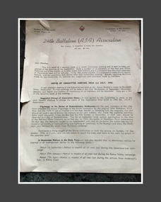 Newsletter, 24th Battalion Association,  1946 Newsletter, 1946
