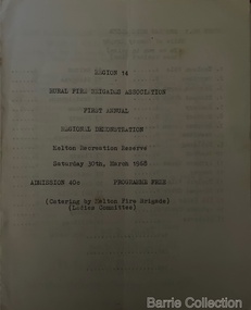 Booklet, Region 14 Rural Fire Brigades Association, 1968