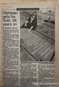 Newspaper, Olympian gets his Gold, 96 years on, 1996