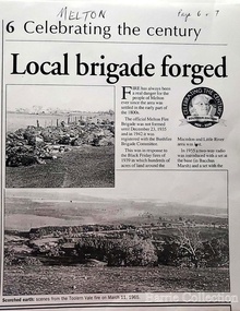 Newspaper, Local brigade forged, 1999