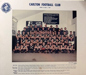 Colour Photograph, 1988 Under 19 Carlton Football Club Squad, 1988