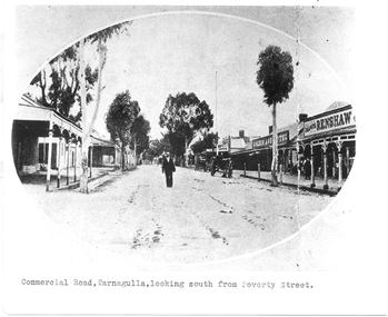 Photograph of Commercial Road, Tarnagulla looking south from Poverty Street, Commercial Road, Tarnagulla Looking South from Poverty Street, January 1907, at the time of the Poseidon Gold Rush, circa 1890 - 1900
