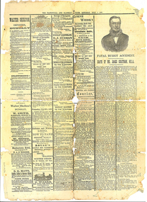 Newspaper excerpt - article: Fatal Buggy Accident, Death of Mr. James Cheetham M.L.A, Fatal Buggy Accident, Death of Mr. James Cheetham M.L.A, July 5, 1890