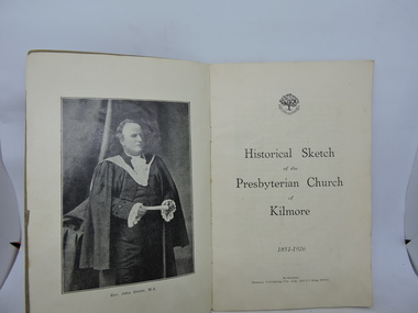 Booklet, C.A. Fraser, HISTORICAL SKETCH OF THE PRESBYTERIAN CHURCH OF KILMORE 1851-1926, c1927