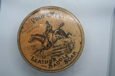 Round tin of Propert's Leather Soap