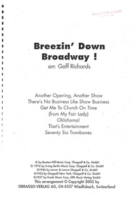 Document - Sheet Music, Breezin Down Broadway!, 2002