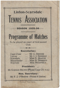 Fixture, programme of matches for tennis club