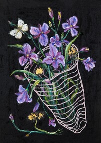 Painting - Deanne Gilson, Deanne Gilson, Before Joseph Banks, Our Baskets and Plants Held Sacred Knowledge, Chocolate Lily, 2023