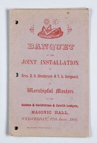 Memorabilia - Invitation, Joint Installation of Bros. R.O. Henderson & T. L. Sargeant, 1906