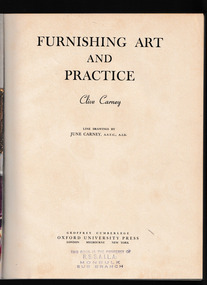 Oxford University Press, Furnishing art and practice, 1950