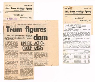 "Tram figures claim - Upfield action group angry"