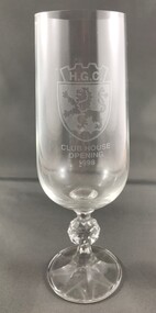 Memorabilia - Glass, Heidelberg Golf Club, Champagne glass: Club House Opening 1998, 1998