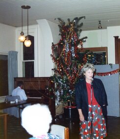Photograph, Faye Lamb, Heidelberg Golf Club: Ladies' Christmas celebrations 1992: singer, 1992