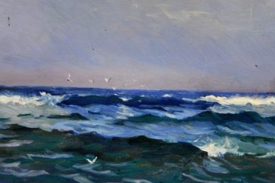 painting of ocean waves