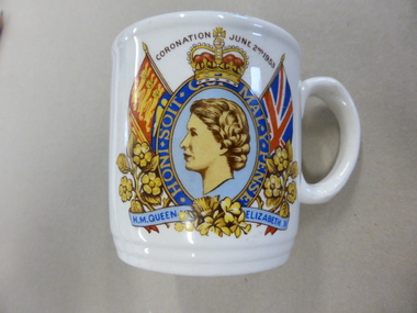Commemorative mug, Queen Elizabeth 11 Coronation, 1953