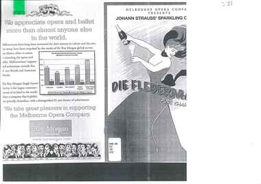 Reproduction of theatre program, Die Fledermaus (operetta) performed by Melbourne Opera 2005