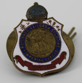 Badge - Australia Imperial League members badge, Small metal members badge with '44" on top  for the Australia Imperial League