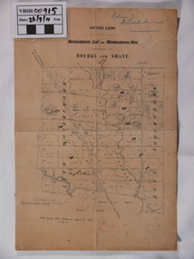 Map - Map. Moorarbool East and West, Country Lands in the Parishes of Moorarbool East and Moorarbool West. Counties of Bourke and Grant