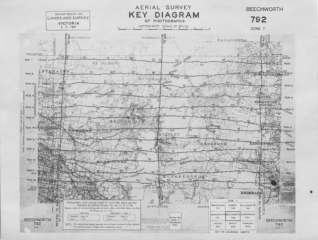 Image features an Aerial Survey of Beechworth from 1947. 