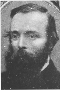 Image depicts close up portrait of Robert O'Hara Burke, with just head and shoulders in shot.