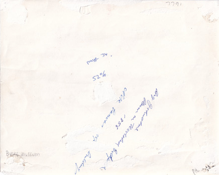 the back of the photograph with script writing mostly written upside down, see transcript