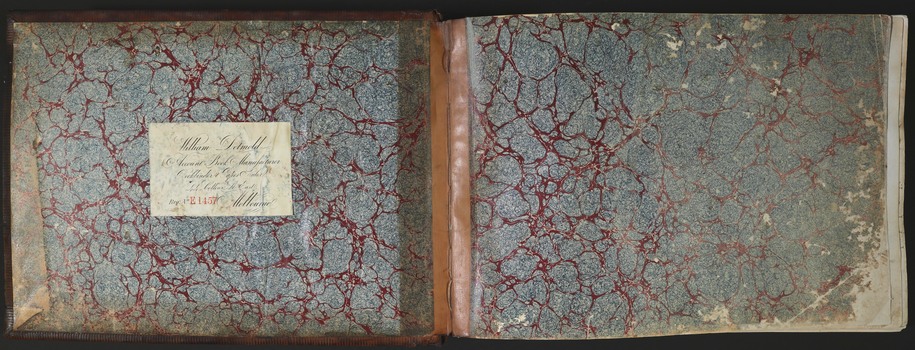 The first page of the book. There is a book-plat on the left. 