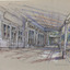 Drawing of a streescape in the town of Yackandandah.