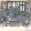Drawing of the inside of a pharmacy in the town of Chiltern 