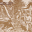 A sepia toned postcard depicting five men sitting and two men standing next to a mine shaft located in Beechworth. In the background is dense bush.