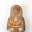 Close up of the Ushabti figure head and upper torso
