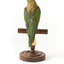 Rear of a Musk Lorikeet standing on wooden perch facing forward