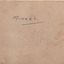 Reverse of a photograph. Paper is light brown and the word "MINERS" is written in blue ink in the center of the image. "W. Thwaites Photography" is written vertically on the paper slightly under the word "MINERS"