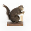 Carolina Squirrel standing on a wooden platform facing front and looking right
