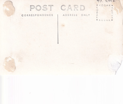 Reverse of postcard.