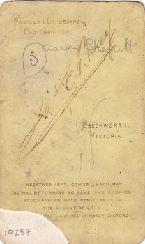 The reverse side of the photo. 