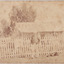 Sepia photograph of an unidentified policeman and a dog outside the Glenrowan Police Station