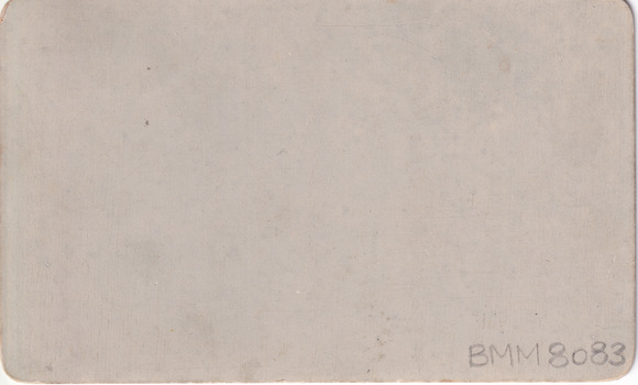 Reverse of the sepia photograph depicting inscription "BMM 8083"
