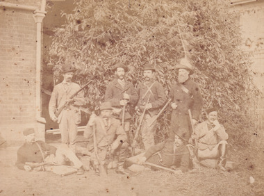 Sepia photograph of police responsible for capture of Ned Kelly
