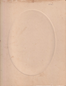 back of photograph. Imprint of the oval frame can be seen and the number 2747 is written. 