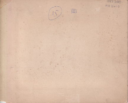 Reverse of a cardboard photograph mount with writing (see transcript)