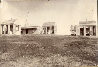 4 early cottages (weatherboard buildings)