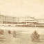 A black and white photograph featuring the exterior of the Beechworth Mental Asylum buildings.