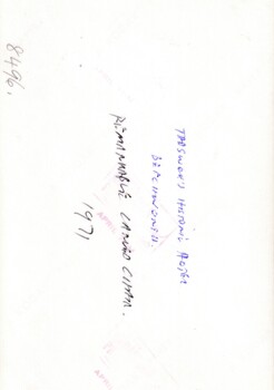Brief handwritten notes about the photograph