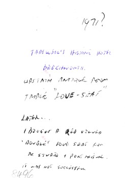 Brief handwritten notes about the photograph