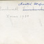 The reverse side of the photograph of the facade of MayDay Hills Mental Hospital with four 'Velox' watermarks. Inscribed in pencil is "Beechworth Lunatic Asylum Xmas 1930" with the 'Lunatic Asylum' crossed through with blue ink and written above is 'Mental Hospital'. In the bottom right is the collection item identifier number 8190