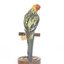 Eastern Rosella perching on wooden mount facing forward-right